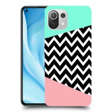 פסים במנטה ורוד כיסוי מגן קשיח מעוצב ל Xiaomi Mi 11 Lite 5G יחידה אחת סקרין מובייל
