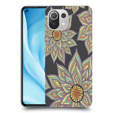 חמניות בשחור כיסוי מגן קשיח מעוצב ל Xiaomi Mi 11 Lite 5G יחידה אחת סקרין מובייל