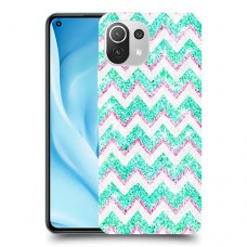 גיאומטריה טורקיז כיסוי מגן קשיח מעוצב ל Xiaomi Mi 11 Lite 5G יחידה אחת סקרין מובייל