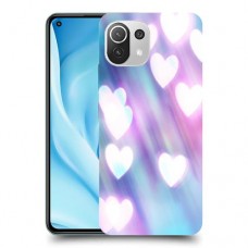 לבבות מעורפלים בכחול כיסוי מגן קשיח מעוצב ל Xiaomi Mi 11 Lite 5G יחידה אחת סקרין מובייל