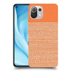 נקודות לבנות בכתום כיסוי מגן קשיח מעוצב ל Xiaomi Mi 11 Lite 5G יחידה אחת סקרין מובייל