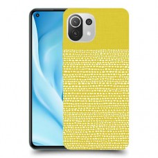 נקודות לבנות בצהוב כיסוי מגן קשיח מעוצב ל Xiaomi Mi 11 Lite 5G יחידה אחת סקרין מובייל