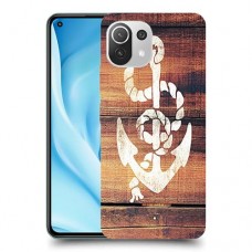 עוגן מעץ כיסוי מגן קשיח מעוצב ל Xiaomi Mi 11 Lite 5G יחידה אחת סקרין מובייל
