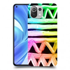 ניאון גיאומטריה כיסוי מגן קשיח מעוצב ל Xiaomi Mi 11 Lite יחידה אחת סקרין מובייל