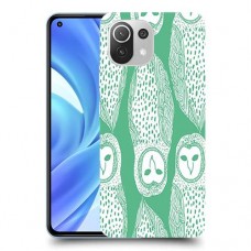 ינשופים על ירוק כיסוי מגן קשיח מעוצב ל Xiaomi Mi 11 Lite יחידה אחת סקרין מובייל