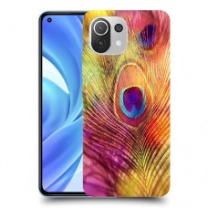 נוצת טווס כיסוי מגן קשיח מעוצב ל Xiaomi Mi 11 Lite יחידה אחת סקרין מובייל