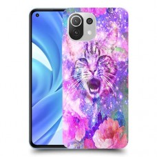 חתול מושלג כיסוי מגן קשיח מעוצב ל Xiaomi Mi 11 Lite יחידה אחת סקרין מובייל