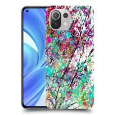 באביב בסגול כיסוי מגן קשיח מעוצב ל Xiaomi Mi 11 Lite יחידה אחת סקרין מובייל
