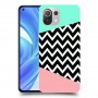 פסים במנטה ורוד כיסוי מגן קשיח מעוצב ל Xiaomi Mi 11 Lite יחידה אחת סקרין מובייל