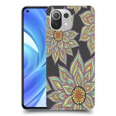 חמניות בשחור כיסוי מגן קשיח מעוצב ל Xiaomi Mi 11 Lite יחידה אחת סקרין מובייל