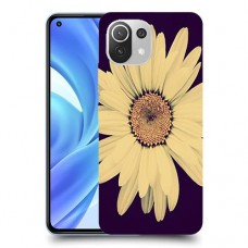 חמניות בשחור כיסוי מגן קשיח מעוצב ל Xiaomi Mi 11 Lite יחידה אחת סקרין מובייל