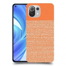 נקודות לבנות בכתום כיסוי מגן קשיח מעוצב ל Xiaomi Mi 11 Lite יחידה אחת סקרין מובייל
