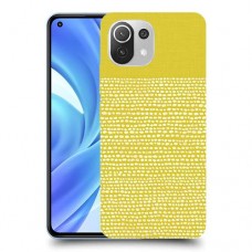 נקודות לבנות בצהוב כיסוי מגן קשיח מעוצב ל Xiaomi Mi 11 Lite יחידה אחת סקרין מובייל
