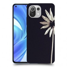 פרח לבן כיסוי מגן קשיח מעוצב ל Xiaomi Mi 11 Lite יחידה אחת סקרין מובייל