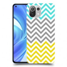 שורות צהובות-ירוקות כיסוי מגן קשיח מעוצב ל Xiaomi Mi 11 Lite יחידה אחת סקרין מובייל