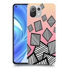 זאברה ריבועים כיסוי מגן קשיח מעוצב ל Xiaomi Mi 11 Lite יחידה אחת סקרין מובייל