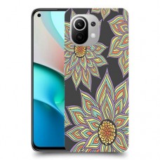 חמניות בשחור כיסוי מגן קשיח מעוצב ל Xiaomi Mi 11 יחידה אחת סקרין מובייל