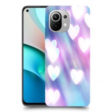 לבבות מעורפלים בכחול כיסוי מגן קשיח מעוצב ל Xiaomi Mi 11 יחידה אחת סקרין מובייל