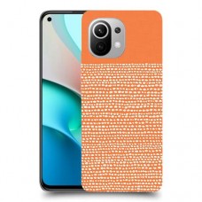 נקודות לבנות בכתום כיסוי מגן קשיח מעוצב ל Xiaomi Mi 11 יחידה אחת סקרין מובייל
