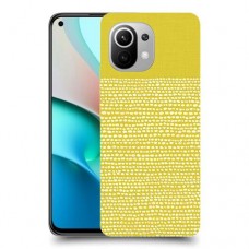 נקודות לבנות בצהוב כיסוי מגן קשיח מעוצב ל Xiaomi Mi 11 יחידה אחת סקרין מובייל