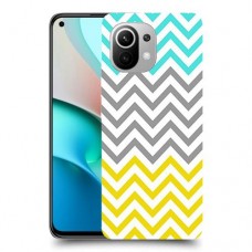 שורות צהובות-ירוקות כיסוי מגן קשיח מעוצב ל Xiaomi Mi 11 יחידה אחת סקרין מובייל