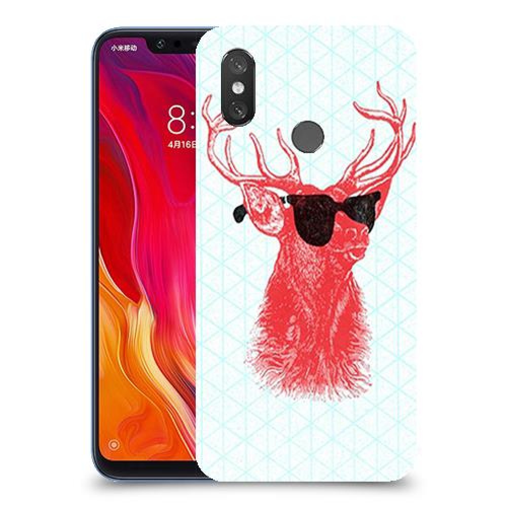 אדג אדום במשקפיים כיסוי מגן קשיח מעוצב ל Xiaomi Mi 8 יחידה אחת סקרין מובייל