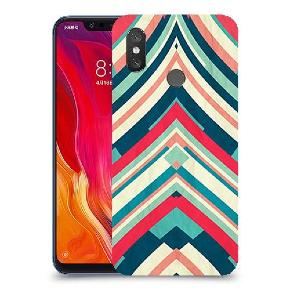 פסים בצבע כיסוי מגן קשיח מעוצב ל Xiaomi Mi 8 יחידה אחת סקרין מובייל