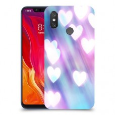 לבבות מעורפלים בכחול כיסוי מגן קשיח מעוצב ל Xiaomi Mi 8 יחידה אחת סקרין מובייל