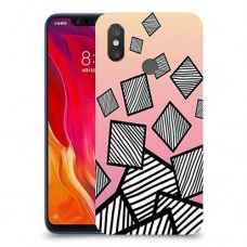 זאברה ריבועים כיסוי מגן קשיח מעוצב ל Xiaomi Mi 8 יחידה אחת סקרין מובייל