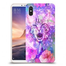 חתול מושלג כיסוי מגן קשיח מעוצב ל Xiaomi Mi Max 3 יחידה אחת סקרין מובייל