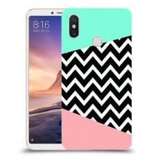 פסים במנטה ורוד כיסוי מגן קשיח מעוצב ל Xiaomi Mi Max 3 יחידה אחת סקרין מובייל