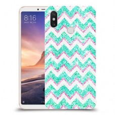 גיאומטריה טורקיז כיסוי מגן קשיח מעוצב ל Xiaomi Mi Max 3 יחידה אחת סקרין מובייל