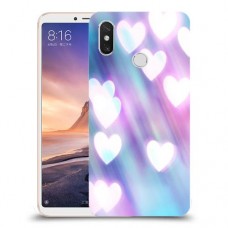 לבבות מעורפלים בכחול כיסוי מגן קשיח מעוצב ל Xiaomi Mi Max 3 יחידה אחת סקרין מובייל