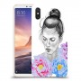 אישה בפרחים כיסוי מגן קשיח מעוצב ל Xiaomi Mi Max 3 יחידה אחת סקרין מובייל