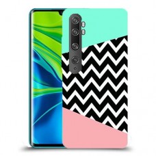 פסים במנטה ורוד כיסוי מגן קשיח מעוצב ל Xiaomi Mi Note 10 Pro יחידה אחת סקרין מובייל