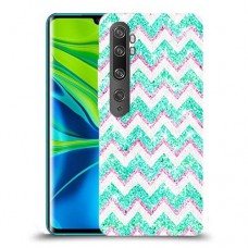 גיאומטריה טורקיז כיסוי מגן קשיח מעוצב ל Xiaomi Mi Note 10 Pro יחידה אחת סקרין מובייל