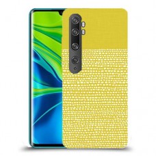 נקודות לבנות בצהוב כיסוי מגן קשיח מעוצב ל Xiaomi Mi Note 10 Pro יחידה אחת סקרין מובייל