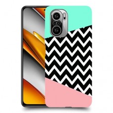 פסים במנטה ורוד כיסוי מגן קשיח מעוצב ל Xiaomi Poco F3 יחידה אחת סקרין מובייל