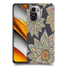 חמניות בשחור כיסוי מגן קשיח מעוצב ל Xiaomi Poco F3 יחידה אחת סקרין מובייל