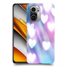 לבבות מעורפלים בכחול כיסוי מגן קשיח מעוצב ל Xiaomi Poco F3 יחידה אחת סקרין מובייל