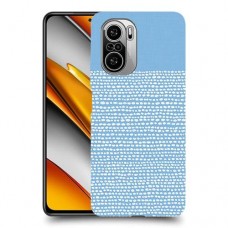 נקודות לבנות בכחול כיסוי מגן קשיח מעוצב ל Xiaomi Poco F3 יחידה אחת סקרין מובייל
