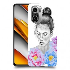 אישה בפרחים כיסוי מגן קשיח מעוצב ל Xiaomi Poco F3 יחידה אחת סקרין מובייל