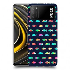 קשת בדגים כיסוי מגן קשיח מעוצב ל Xiaomi Poco M3 יחידה אחת סקרין מובייל