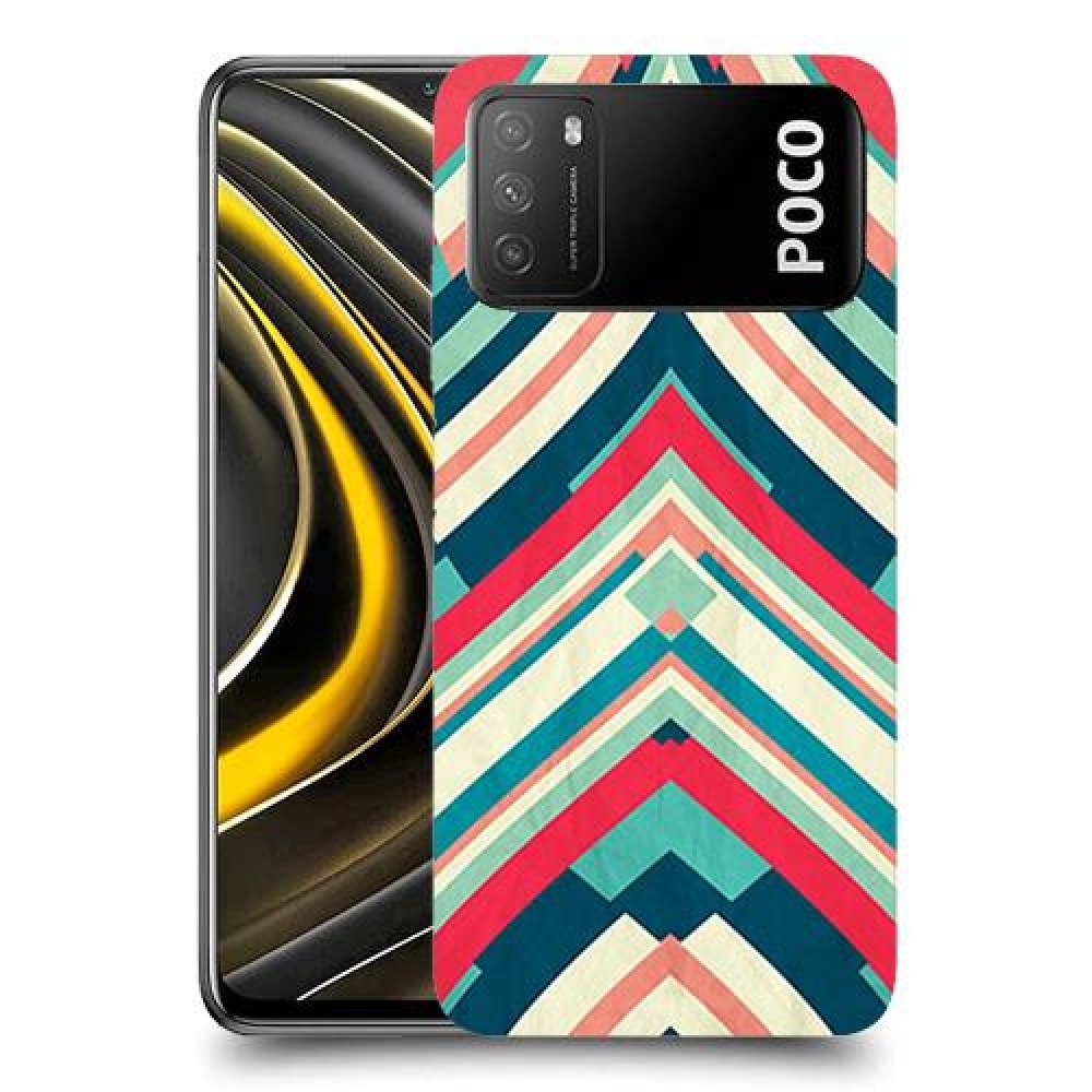 פסים בצבע כיסוי מגן קשיח מעוצב ל Xiaomi Poco M3 יחידה אחת סקרין מובייל