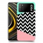 פסים במנטה ורוד כיסוי מגן קשיח מעוצב ל Xiaomi Poco M3 יחידה אחת סקרין מובייל