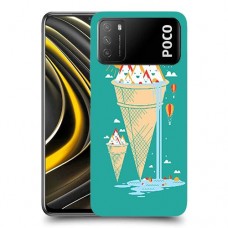 גלידה סאני כיסוי מגן קשיח מעוצב ל Xiaomi Poco M3 יחידה אחת סקרין מובייל