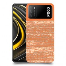 נקודות לבנות בכתום כיסוי מגן קשיח מעוצב ל Xiaomi Poco M3 יחידה אחת סקרין מובייל