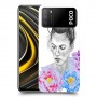 אישה בפרחים כיסוי מגן קשיח מעוצב ל Xiaomi Poco M3 יחידה אחת סקרין מובייל