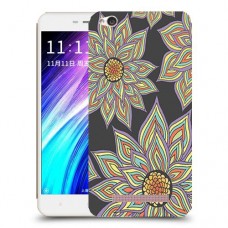 חמניות בשחור כיסוי מגן קשיח מעוצב ל Xiaomi Redmi 4A יחידה אחת סקרין מובייל