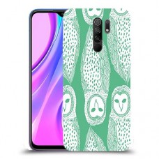 ינשופים על ירוק כיסוי מגן קשיח מעוצב ל Xiaomi Redmi 9 יחידה אחת סקרין מובייל
